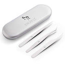 SRCKFIZ Eyelash Extension Tweezers Set Lash tweezers for Volume & Individual Eyelash Extensions Precision Stainless Steel Tweezers, Straight Pointed Dolphin Curved Tip Tweezers Lash Extension Supplies SRCKFIZ Store