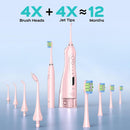 Water Flosser, Water Dental Flosser with Electric Toothbrush: COSLUS 300ML Water Portable Pick Cordless Flossers for Teeth Cleaning and Electric Tooth Brush for Adults IPX7 Waterproof Combo Pink - Infinity Warehouse