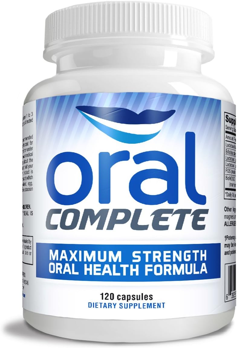 Oral Complete 11-in-1 Dental Probiotics, Bad Breath Treatment Halitosis Tonsil Stone with Non-GMO with BLIS K12, Ashwagandha and Collagen, 120 Capsules Infinity Warehouse