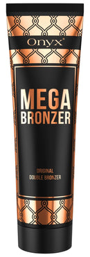 Onyx Mega Bronzer Double Bronzing Tanning Lotion for Tanning Beds - White Bronzer with Anti-Orange Formula for Stain-Free Effect - Gradual Tanning Lotion & Tan Enhancer for Dark Tan Results Onyx