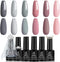 Beetles BRIDESMAID BEAUTY Classic Gel Nail Polish Set - Nude Gray Pink 6 Colors Gel Polish Kit Popular Nail Art Design Soak Off LED Lamp Nail Polish Gel Manicure Kit Holiday Git Set beetles Gel Polish