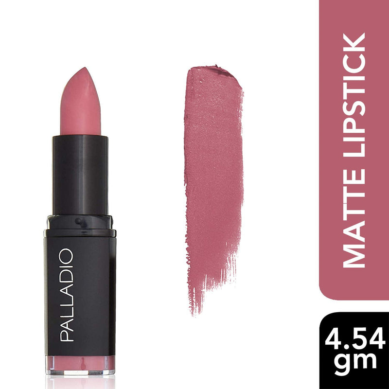 Palladio Herbal Matte Lipstick, Bella Pink, Creamy and Full Coverage Long Lasting Matte Lipstick Palladio