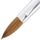 PANA 100% Pure Kolinsky Hair Bristles Acrylic Nail Brush Oval Crimped Shaped Mahogany Wood Handle Professional Salon Quality (Size 10, Mahogany) PANA