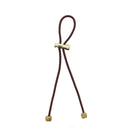 Pulleez Plus Sliding Ponytail Holder, 13" - Gold Knot Metal Charms - Brown Elastic Hair Tie Bracelet Pulleez
