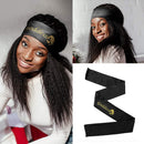Lace Wig Wrap for Black Hair, 55x4 inches Edge Warp Using Both Sides for Lace Frontal Wigs, Stain Edge Laying Scarf Soft Women's Stain Headband for Yoga, Makeup, Facial, Sport (Black) LEEONS