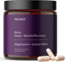 Promix Nutrition Relax | Sleep + Muscle Recovery | Magnesium Bisglycinate Chelate + Organic Lemon Balm Extract - 90 Count Capsule Infinity Warehouse