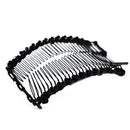 Original Stretch Banana Clip for Fine Thin & Short Hair Adjustable w/Bar Closure - Decorative, Sturdy Hair Clamp Holds Snug, Adds Volume, No Pressure or Breakage (Black Satin Cord & Glass Beads) HairZing Store