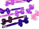 Tara Girls Self Hinge Plastic Bow Hair Barrettes Selection Pack Of 3 (BR07) Tara
