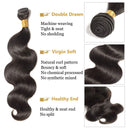 20 Inch Human Hair Weft Sew In Natural Black Brazilian Hair 3 Bundles Long Body Wave Unprocessed Hair Weave Extensions for Women 20"x3