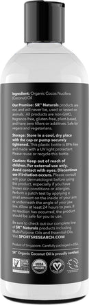 Organic Fractionated Coconut Oil by SR Naturals ~ 100% Pure Multi-Purpose Oil for Hair and DIY products ~ Organic Certified & Non-GMO Verified (1oz) Sports Research