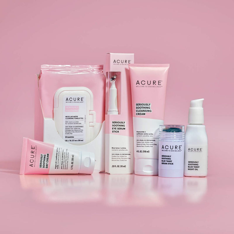 Acure Seriously Soothing Under Eye Hydrogels, 100% Vegan, For Dry to Sensitive Skin, Blue Tansy & Arnica - Soothes & Minimizes Dark Circles, Two Single Use, 0.24 Fl Oz Acure