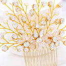 Aukmla Bride Wedding Hair Combs Crystal Hair Piece Flower Hair Accessories Decorative for Women and Girls Aukmla