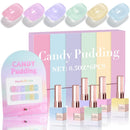 Double Rhythm 6 Pcs 15 ML Gel Polish Set Same Color Same Bottle Soak Off Gel Polish Kit Nail Art Manicure Salon DIY at Home for Women (Jelly Burgundy Red Glitter Silver -T6-56) Infinity Warehouse