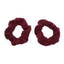 Set of 2 Solid Scrunchies - Burgundy Motique Accessories