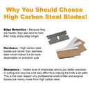 CANOPUS Single Edge Industrial Razor Blades, Safety Straight Edge Razor, %100 Made in USA, Box & Carton Cutter Replacement Blades, Glass and Paint Scraper Razor Blades (10 Pieces) CANOPUS