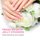 French Acrylic Nails - KASI 24pcs NAILS Salon French Short False Nails Press On Full Cover Nails with Simple Case KASI