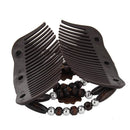 Yeshan Magic Hair Side Combs for Women Wood Beaded Stretch Double Hair Side Combs Clips Bun Maker Hair Accessories,Pack of 6 Yeshan