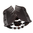 Yeshan Magic Hair Side Combs for Women Wood Beaded Stretch Double Hair Side Combs Clips Bun Maker Hair Accessories,Pack of 6 Yeshan