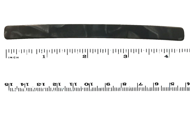 French Amie Long and Thin Large 4" Handmade Celluloid Hair Barrette Clip for Girls Automatic Strong Hold Hair Clips for Women No Slip Durable Paris Hair Accessories, Made in France (Black Nycra) French Amie