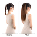 Remy Ponytail Extensions Hair Clip in 16 inches 65g Medium Brown Color Straight Drawstring Warp Around Human Ponytail Hair Piece for Women (16"-65g, Medium Brown