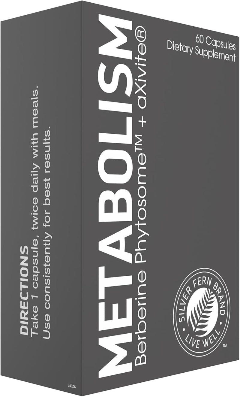 Silver Fern Brand Metabolism Supplement + Berberine Phytosome & aXivite – Supports Function & Wellness – 60 Capsules Infinity Warehouse