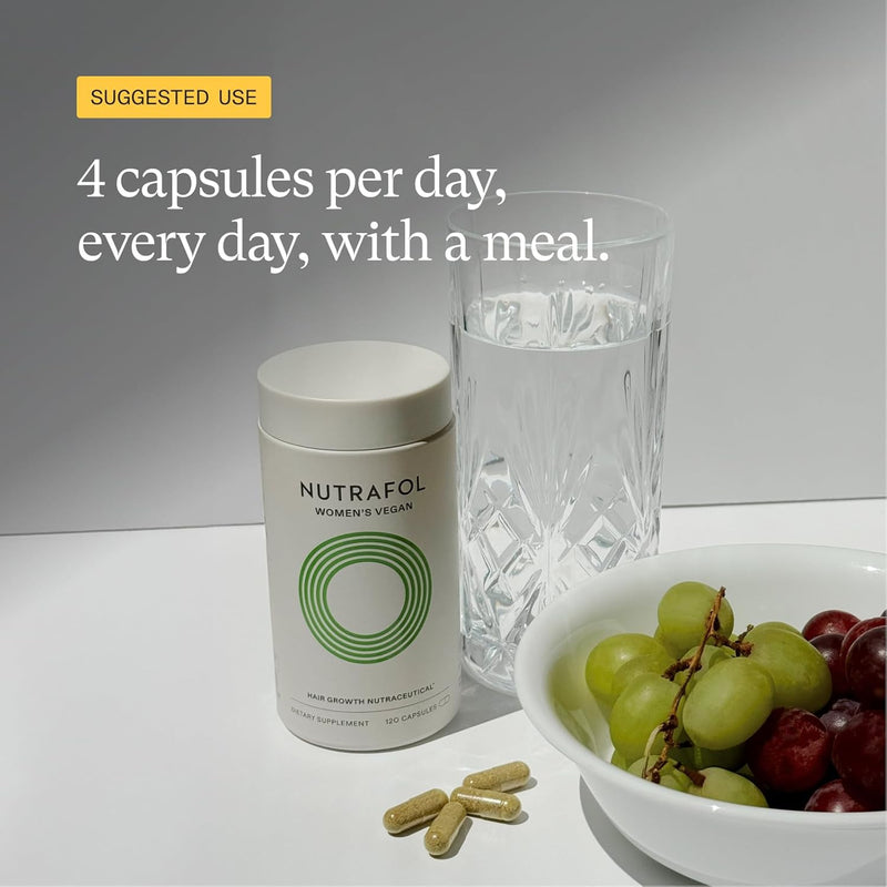 Nutrafol Women's Hair Growth Supplements, for Women 18-44 Years Old, Clinically Tested for Visibly Thicker, Stronger Hair, 100% Vegan Ingredients, Dermatologist Recommended - 1 Month Supply, 1 Pouch Infinity Warehouse