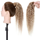 18 Inches Wrap Around Human Hair Ponytail Extensions 100% Remy Human Hair Long Corn Wave Curly With Comb Clip in One Piece Pony Tail Extensions For Lady Women