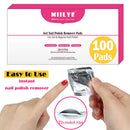 Nail Polish Remover Wipes, MIILYE Individual Fingernail Gel Nail Polish Remover Pads Soak off Aluminum Foil Wraps,1x Nail File +1x Scraper Stick Included (100 Pads) MIILYE Store