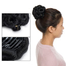 Messy Bun Hair Piece Clip in Bun Scrunchie Jaw Claw Juva Bun Curly Wavy Hair Updo Easy Stretch Big Chignon Short Ponytail Hairpiece for Women Dark Black Benehair Store