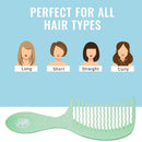 Wet Brush Go Green Tea Tree Oil Infused Treatment Comb - Wide Tooth Hair Detangler with WaveTooth Design that Gently and Glides Through Tangles - No Split Ends and No Damage - 100% Plant-Based Plastic Wet Brush