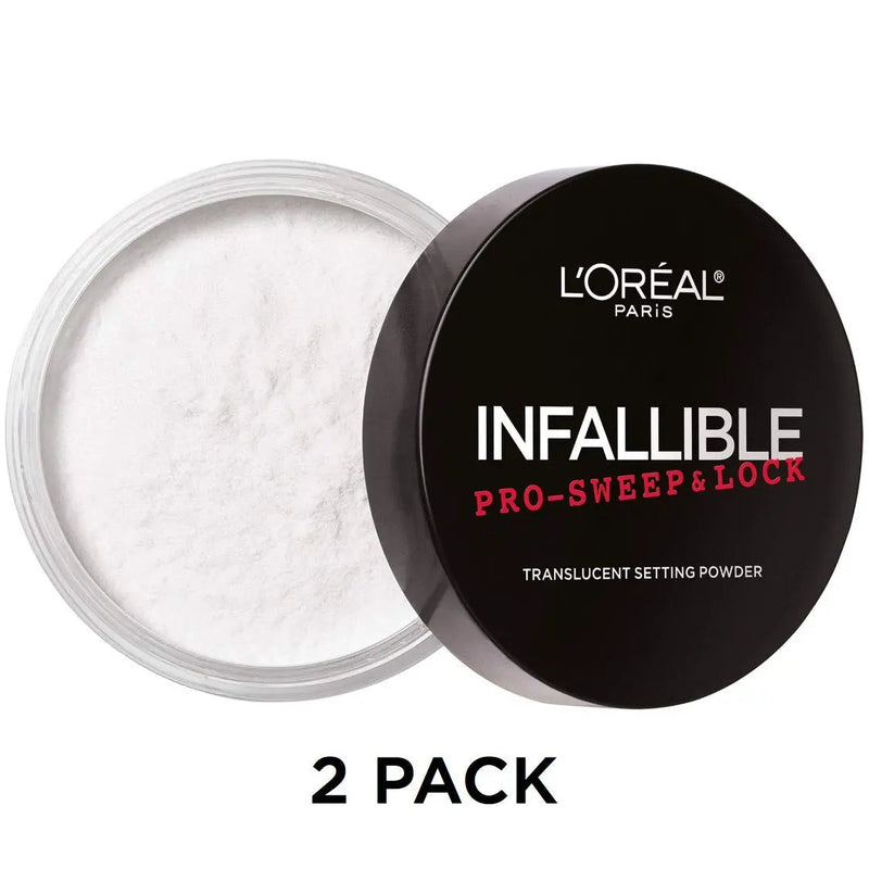 L'Oreal Paris Makeup Infallible Pro Sweep and Lock Loose Setting Powder, Translucent, 2 Count L'Oreal Paris