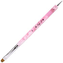 Ivy L Premium 2 Way French Gel Acrylic Nail Art Kolinsky Brush with Dotting Tool for Professional Manicure Cuticle Clean up Nail Art Design (Size