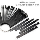 KINGMAS 3 Set 150pcs Nail Swatches Sticks Nail Art Color Display False Nail Tips Polish Practice Sticks (Black) KINGMAS