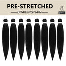 Pre Stretched Braiding Hair 26inch Knotless Braids Hair 8 Bundles Hot Water Setting Easy Braid for Senegalese Twist Hair Braids Box Braids or Straight Yaki Hair Synthetic Fluffy Braiding Hair CHK