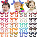 CELLOT 40Pcs Cute Baby Hair Ties Bunny Rabbit Ears Hair Bows Seamless No Crease Elastics Hair Holders for Little Girls and Toddlers in Pairs CELLOT