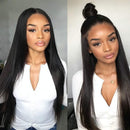 13x4 Lace Front Wigs Human Hair Straight Frontal Glueless Wig Pre Plucked for Black Women BLY 150% Density Brazilian Virgin Hair 18 Inch Natural Color BLY