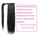 Straight Human Hair Ponytail Clip in Extensions, 100% Unprocessed Brazilian Hair Magic Strap Wrap Around Ponytails, Magic Paste with Comb Clip on Silky Straight (26 Inch, Straight, Wrap Around) ALISFEEL