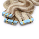 24 Inch Tape in Human Hair Extensions Highlight Wavy Thin Hair 100g 40pcs/pack Seamless Skin Weft Glue in Body Wave Human Hairpieces Balayage