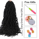 New soft locs Crochet hair 24 inch 6 Packs Faux Curly Wavy Crochet Braids 100% Premium Fiber Synthetic Hair African Hair Extensions (24 inch,