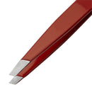 Regine Switzerland Slant Tweezer - Handmade in Switzerland - Professional Eyebrow & Facial Hair Remover - Etched Interior Grabs Hair from The Root - Perfectly Aligned Tips - Stainless Steel, Red Regine Switzerland Store