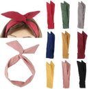 Yeshan Solid Color Wire headbands for Women with Rabbit ears Bow Headband, Twist Wired Headbands,Yoga Sports Head Wraps Hair Accessory,Pack of 9 Yeshan