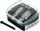 Palladio Double Barrel 3 in 1 Cosmetic Pencil Sharpener with Cover, Stainless Steel Blade, Size Adjuster, Essential for Small and Extra Large Lip Liner, Eyeliner, Brow Pencils Palladio