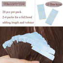 40 PCS Tape In Human Hair Extensions Seamless Skin Weft Invisible Hair Extensions Double Side Tape Hightlight Balayage Long Silk Straight For Women (24'',100g/40pcs,