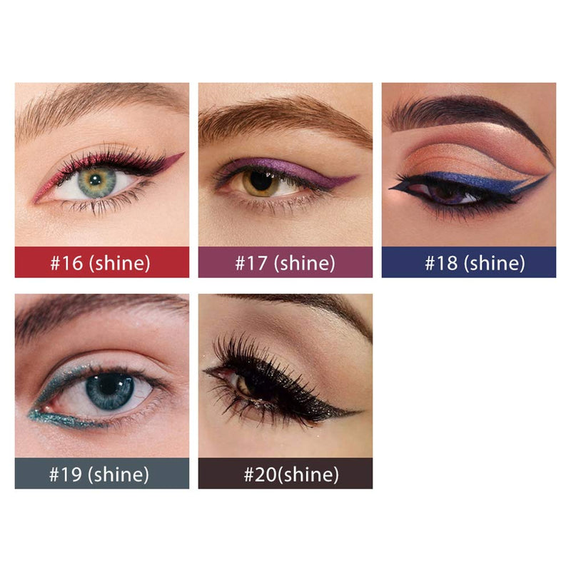 20PCS Colored Eyeliners, Matte Metallic Shimmer Eyeliner Set Long Lasting Waterproof Glitter Eyeliner Makeup Twist-up Liners, Pigmented Smudgeproof Colorful Eye Liner Pencils for Wedding Party Cosplay Aike Home