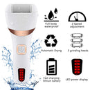 Electric Foot Callus Remover Kit, Elmchee Rechargeable callous removers 3 Grinding Heads Portable Waterproof foot file, Professional Pedicure Tools Feet Care for Dead, Hard Cracked Dry Skin Elmchee
