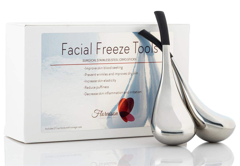 Floraison Unbreakable Stainless Steel Magic Cooling Beauty Facial Sticks for Face, Neck & Body Cryo Sticks & Cold Roller for face Puffiness & Wrinkles, Wine-Chilling Wands FLORAISON BEAUTY IS ALREADY HERE