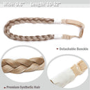 Hairro Synthetic Braided Hair Headbands Slim Three-strand Braid Plaited Hairpiece Elastic Stretch Fake Braid Hair Band for Women and Girls Fashionable Beauty Hair Highlight 26/88 Blonde Hairro