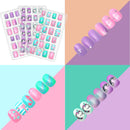 Allstarry 120pcs 5 pack Children Nails Press on Pre-glue Full Cover Glitter Gradient Color Rainbow Short False Nail Kits Lovely Gift for Children Little Girls Nail Art Decoration (Mermaid & Unicorn) Allstarry