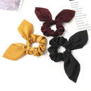 Scrunchies Hair Ties Silk Satin Scrunchy - Cute Bow Bunny Ear Hair Elastic Ponytail Holder Bobbles Soft Elegant Elastic Hair Bands with Tail Ribbon Ivyu