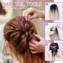 Hair Tail Tools, TsMADDTs 4Pack Hair Loop Tool Set with 2Pcs French Braid Tool Loop 1Pcs Elastic Hair Rubber Bands Remover Cutter 1Pcs Rat Tail Comb Metal Pin Tail Braiding Comb for Hair Styling, Purple TsMADDTs Store